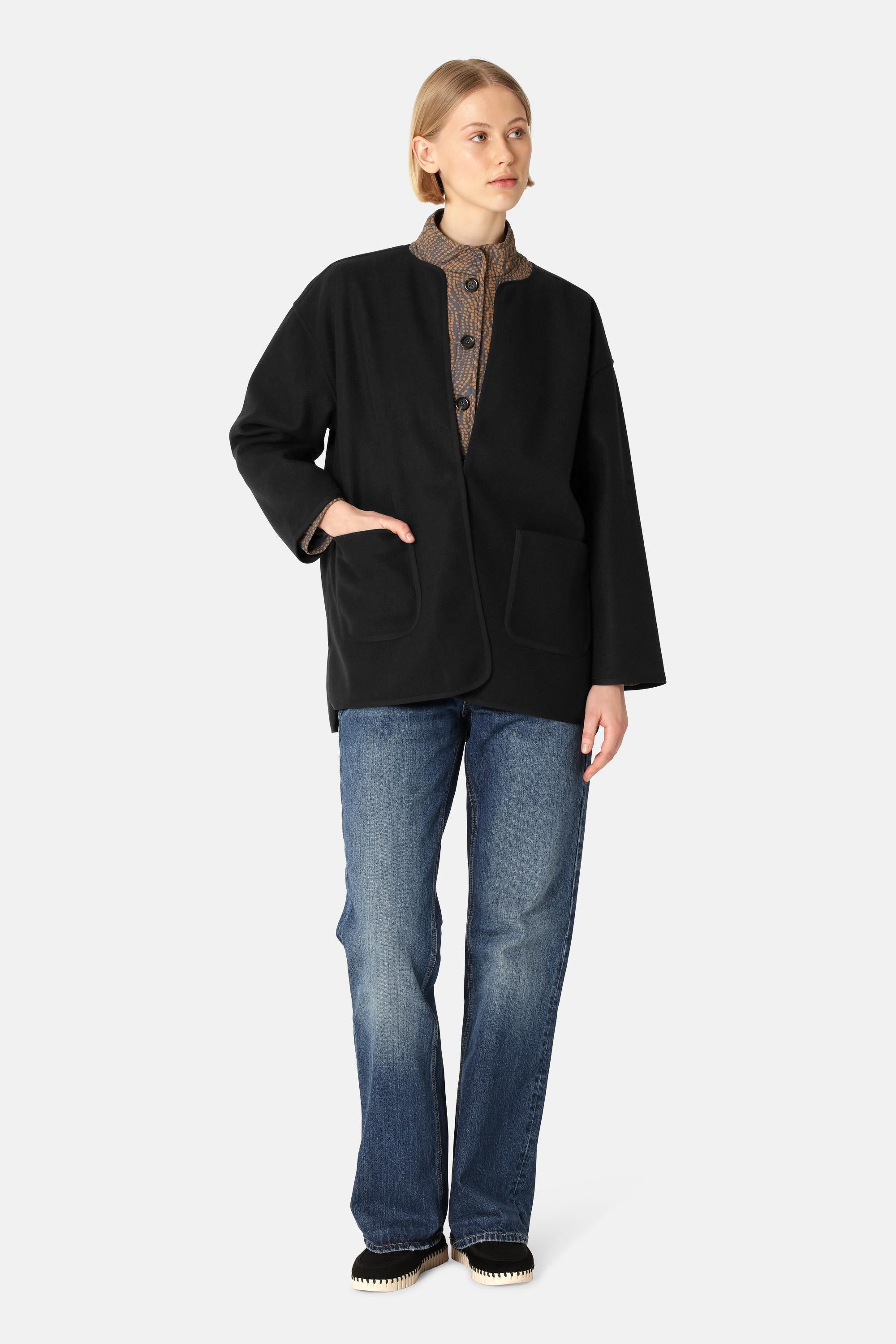 Felted Casual Jacket - Black